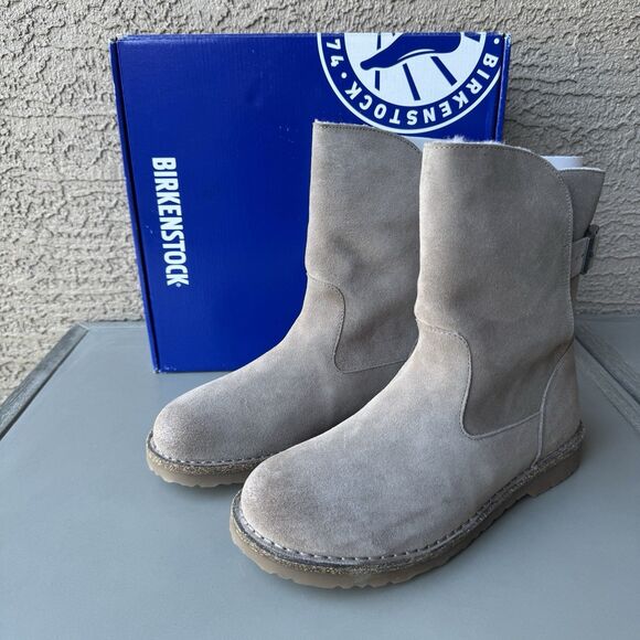 Birkenstock Uppsala Shearling Boots Women's Size 40EU or 9US Gray Taupe Leather - Picture 1 of 14